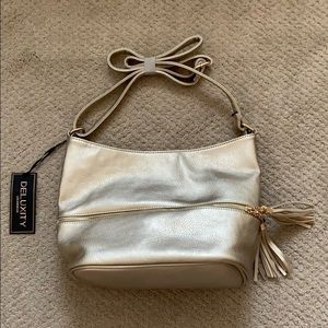 Gold Deluxity Vegan “Leather” Crossbody Bag